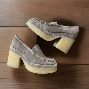 Marc Fisher Women's LTD Lina Platform Loafer Chunky Heel Real Leather‎ Upper 7.5